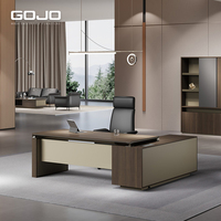 Bureau de direction moderne de luxe ergonomique en bois et métal pour PDG, directeur, responsable, mobilier de bureau à domicile durable