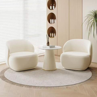 Waschbarer Einzelsessel im Creme-Stil, Weicher Wohnzimmersessel mit Abnehmbarem Bezug, Amerikanischer Retro-Designer, Modern für Schlafzimmer und Hotel