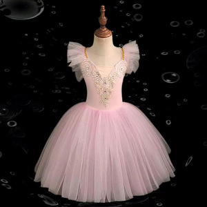 Abito da Danza Classica Midi per Ragazze, Tutù Ricamato Bianco e Rosso, Costume da <span class=keywords><strong>Ballerina</strong></span> per Competizioni - Product Image 6