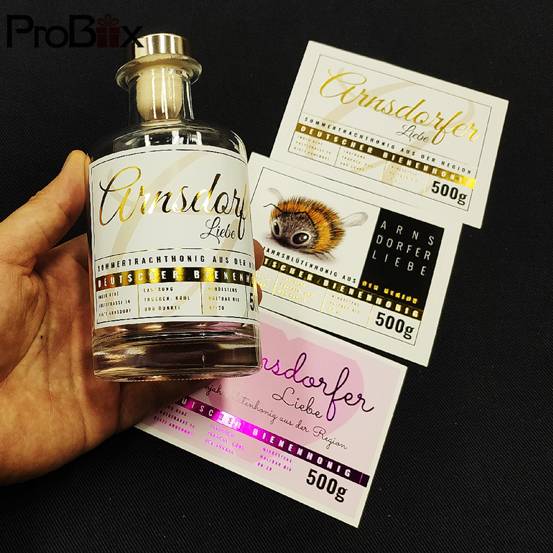 Waterproof Custom Roll Logo Luxury Packaging Bottle Embossed Gold Foil Labels Biodegradable Stickers Printing for Food Cosmetic