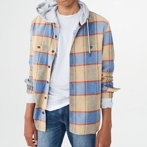 Camisa a Cuadros de Manga Larga con Capucha, 100% Algodón, Diseño Moderno, Logotipo Personalizado al por Mayor para Hombre - Product Image 4