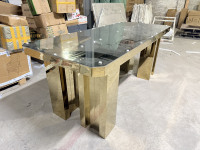 Nouveautés : Tables de Mariage Dorées pour Couples, Meubles d'Hôtel avec Pieds Spéciaux, Miroir en Verre Personnalisé, Luxe, MOQ