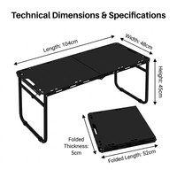 Table de camping pliable en alliage d'aluminium ultra-mince, durable, légère, portable, avec sac de transport, multifonctionnelle, pour pique-nique en plein air