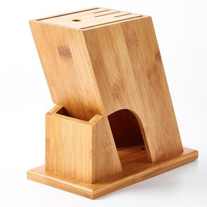 Porte-couteaux en bambou 7 pièces, support de rangement de cuisine en bois, bloc à couteaux durable - Product Image 5