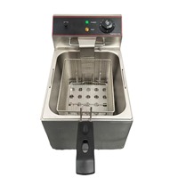 Friteuse électrique professionnelle de table en acier inoxydable DF-6L, à cylindre unique et écran unique, pour la préparation des aliments en restaurant