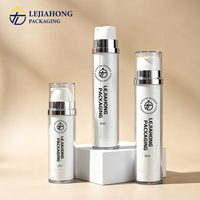 Flacon Pompe Airless Transparent à Double Tube avec Couvercle, Logo Estampé à Chaud, Emballage Lotion Bicolore, Couleur Personnalisée