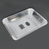 Plateau en plastique transparent en PET de qualité alimentaire, rectangulaire, pour plats froids et plats mijotés, à utiliser dans les hôtels, les restaurants et la restauration