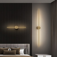 Lámparas de Pared LED Modernas Minimalistas de Latón Macizo, Luz Lineal de Tira Larga, Alto CRI 90, 50000 Horas de Vida Útil, para Sala de Estar, Fondo de TV