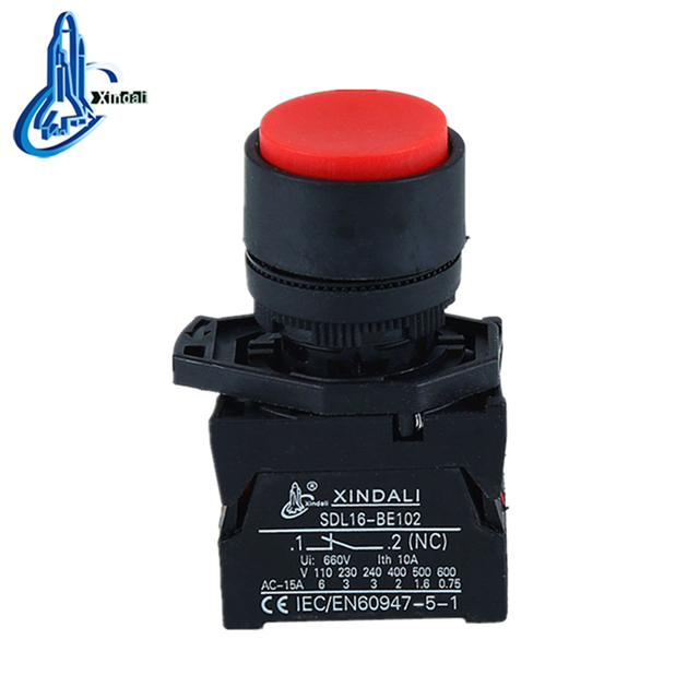 XDL21-EL42 Convex Electric Elevator Button Electromagnetic Push Button Switches Plastic 10A 220V IP65 Protection