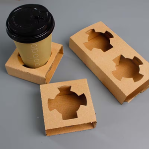 Supports de tasses en <span class=keywords><strong>carton</strong></span> biodégradables personnalisés pour café, vente en gros d'usine, écologiques, pour thé à bulles Boba, supports de tasses en papier à paroi simple - Product Image 5