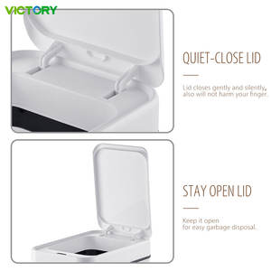 Nouvelle <span class=keywords><strong>poubelle</strong></span> électronique à capteur tactile sans contact, <span class=keywords><strong>simple</strong></span> et automatique pour salle de bain, 10/15L, en plastique - Product Image 3