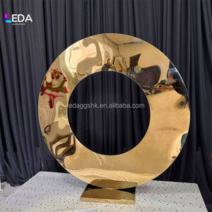 LEDA Luxury <b>Small</b> <b>Round</b> Stainless Steel Wedding <b>Table</b> Centerpiece Wedding <b>Table</b> Decorative for wedding <b>Table</b> Decoration - Product Image 5