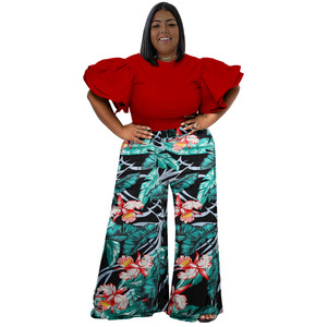 N7794 Printemps 2023 Nouvelle Collection Européenne et Américaine Vêtements pour Femmes Haut à Col Rond Imprimé avec <span class=keywords><strong>Pantalon</strong></span> Long - Product Image 5