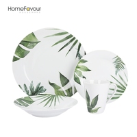 Vaisselle en feuille de palmier, assiettes, bols, service de vaisselle pour 4 personnes