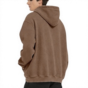 Sweat-shirt à capuche oversize vintage délavé pour homme, pull décontracté uni avec poche kangourou, 100 % coton, séchage rapide, respirant, hiver - Product Image 2