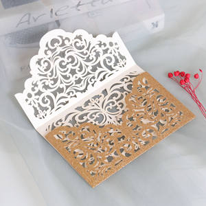 Tarjetas de Invitación de Boda y Día de la Madre en Papel Cortado con Láser 3D, Ecológicas, con Sobres y Notas, MOQ Bajo - Product Image 2