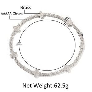מזהב היפ הופ מצופה זהב 8 מ "מ" מ זהב עם שרשרת שרשרת תלתן 4 עלים באיכות גבוהה - Product Image 2
