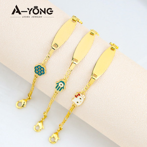 Pulsera de Hello Kitty para niñas, brazalete chapado <span class=keywords><strong>en</strong></span> oro, joyería para niños - Product Image 4