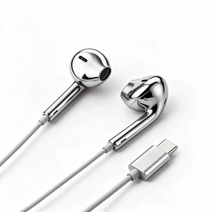 Écouteurs filaires USB-C chromés or et argent - Product Image 2
