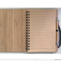Ensemble stylo et carnet en bambou avec reliure spirale et logo gravable, cadeau idéal pour un anniversaire de petit ami, bloc-notes écologique A5, ensemble cadeau stylo et bloc-notes