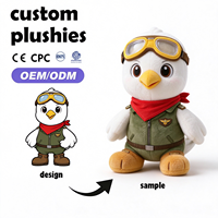 Fabricant et fournisseur de jouets en peluche personnalisés OEM, jouets en peluche pilote personnalisés avec logo pour mascotte de club