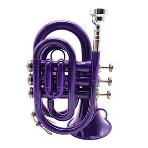 Colorido Bugle Handheld Bb-clef Pocket Horn Mini Three-Key Modelo de Venta caliente <span class=keywords><strong>Instrumento</strong></span> de viento de latón - Product Image 2