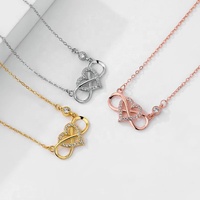 Cadeau de la Saint-Valentin, bijoux de luxe en argent sterling 925 plaqué or 18 carats, collier avec pendentif en forme de cœur en zircone cubique pour filles