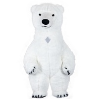 Costume de carnaval animalier Costume de fourrure Costume de mascotte d'ours polaire marron et blanc gonflable pour la fête de Noël en peluche