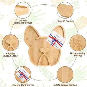 All'ingrosso di bambù utile divertente Set <span class=keywords><strong>vassoio</strong></span> di servizio Bulldog tavola di formaggio piatto aperitivo per la festa - Product Image 3