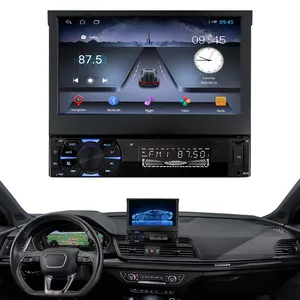 Autoradio 1 Din Radio Car 7" Hd Retractable Touch Screen Mp5 Bt Sd Fm Usb Car Mp5 Player + 12 led Rear View Camera navigation