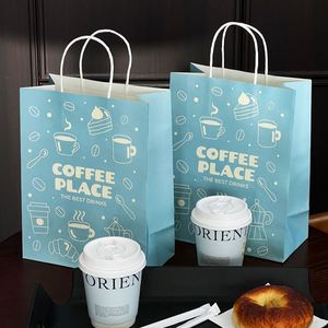 Bolsa de Papel Kraft con Asa para Llevar, Personalizada con Logotipo, para Restaurantes, Comida Rápida, Cafeterías, Panaderías - Product Image 5