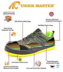 Chaussures de sécurité légères pour hommes, à faible hauteur de la cheville, antidérapantes, anti-perforation, à embout composite, antistatiques, respirantes, CE S1P - Product Image 5