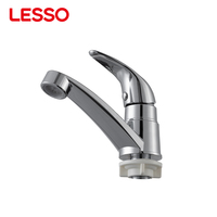 Robinet d'eau froide simple LESSO chromé pour lavabo de salle de bain, cartouche en céramique, robinet de lavabo ABS à eau froide unique pour lavabo