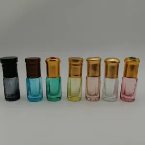 perfume bottle 3ml 6ml 12ml Transparent black spraying perfume oil attar bottles with plastic screw cap