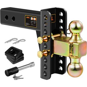 Enganche de remolque ajustable XPE con receptor de 2.5 pulgadas, elevación de 6 pulgadas, soporte de bola doble con bolas de 2 y 2.5/16 pulgadas para camiones y coches - Product Image 1