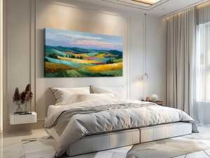 Peinture à l'huile de paysage traditionnel, scène <span class=keywords><strong>color</strong></span>ée, peinture à l'huile artisanale sur toile, <span class=keywords><strong>art</strong></span> mural pour appartement urbain, hôtel, salon, décoration de la maison - Product Image 5