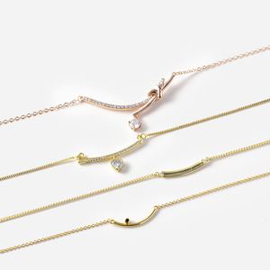 Moda collane in pietra naturale gioielli per donna collana in argento sterling s925 placcato oro cz ragazza e ragazzo - Product Image 2