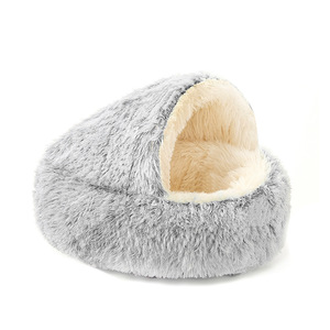 Cuccia per Animali Domestici a Forma di Conchiglia Semi-Chiusa, Calda per l'Inverno, Universale per Quattro Stagioni, Rimovibile e in Peluche, per Cani e Gatti, con Comfort per il Sonno - Product Image 1