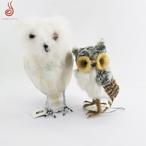 2024 Màu Trắng Lông Nhân Tạo Chim Cú Cho Phòng Vườn Món Quà Giáng Sinh - Product Image 1