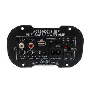 5BF pour amplificateur <span class=keywords><strong>audio</strong></span> de voiture et domestique 5.0, carte amplificateur DC12V-24V AC110-240V 20W sortie mono avec télécommande USB TF et radio FM - Product Image 1