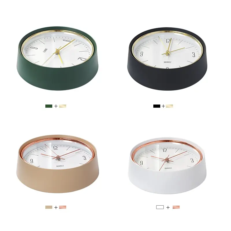 8 Inch Iron Wall Clocks Light Luxury Green Color Country Style Korea Market Fashion Small Clock