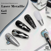 Gel Métallique Laser Professionnel Effet 3D Gel Polish Haute Pigmentation OEM Personnalisable Étiquette Unique Gel Métallique Laser