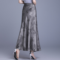 Jupe longue sirène OEM personnalisée pour femme, taille haute élastique, en satin imprimé, collection été 2026, pour soirée, grandes tailles