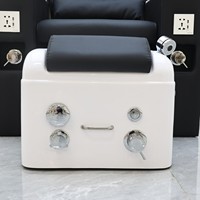 Fauteuil de pédicure électrique de luxe réglable, équipement de salon de massage des pieds sans plomberie avec bol en verre portable