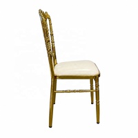 Chaise de banquet empilable en fer doré de luxe style Napoléon pour mariage, hôtel, fête et événement - Vente en gros