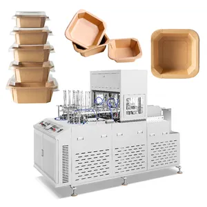 Tek kullanımlık öğle yemeği kutuları yapma makineleri Kraft kağıt Fast Food kek kutusu biçimlendirme makinesi