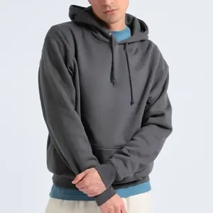 Custom Logo design hooded Men's 100% Pullover Fleece Hoodies Oversized Plain Drawstring heavy weight Mens Plain Hoodie