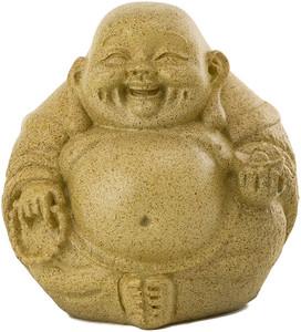 Mini <strong>Happy</strong> Buddha Laughing Statue Hand Painted Essence of Joy Big <strong>Belly</strong> Buddha in Sandstone Finish - 3.25Inch Collectible - Product Image 1