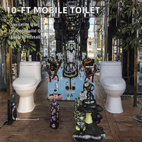 Cabine de douche et toilettes portables en acier 2-en-1 |   Utilisation en extérieur |   Salle de bain mobile pour parc