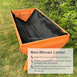 Grand lit de jardin <span class=keywords><strong>surélevé</strong></span> <span class=keywords><strong>en</strong></span> bois naturel à charge élevée avec doublure et pieds - Product Image 5